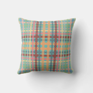 Gestippeld Pastel Plaid Patroon Kussen