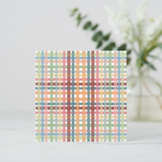 Gestippeld pastelruitpatroon feestdagenkaart (Staand voorkant)