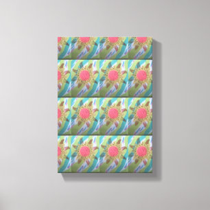 gestippelde bloem canvas afdruk
