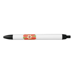 Gestippelde Bloem Zwarte Pen