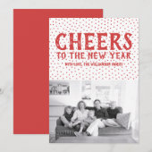 Gestippelde gelukwensen voor het nieuwe jaar Fotok Feestdagenkaart (Voorkant / Achterkant)