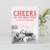 Gestippelde gelukwensen voor het nieuwe jaar Fotok Feestdagenkaart (Staand voorkant)