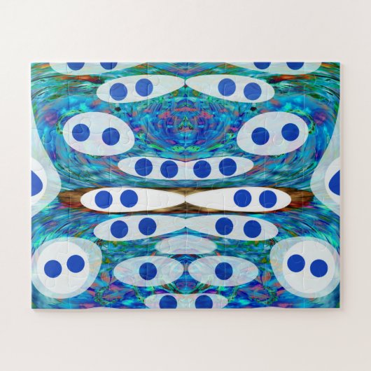Gestippelde Kerst leuk abstracte kunst Legpuzzel (Horizontaal)