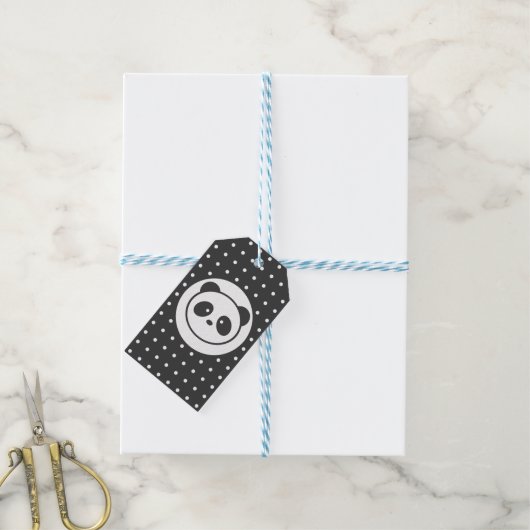 gestippelde panda cadeau Labels Cadeaulabel (Met Touw)