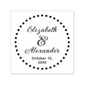 gestippelde ronde Lijst paar namen datum sc bruilo Zelfinktende Stempel (Design)