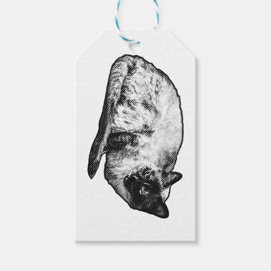 Gestippelde snor geschenknota cadeaulabel (Voorkant)