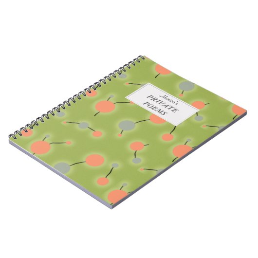 Gestippelde Universe Retro Groen met Aangepaste Te Notitieboek (Linkerzijde)