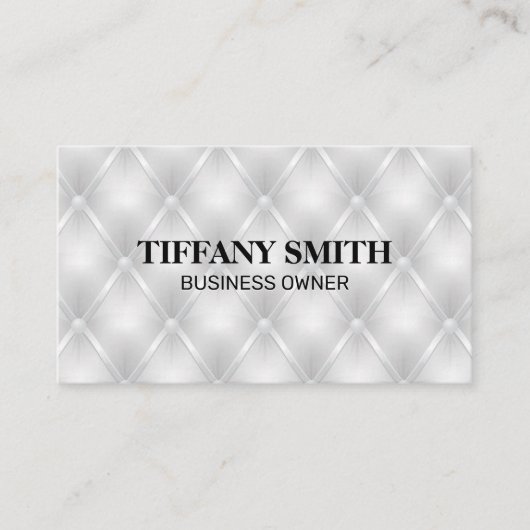 Gestoffeerd wit opvulmateriaal visitekaartje (Voorkant)