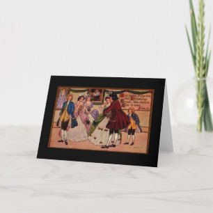 Gestolen Kus, Romantische Vintage Kerstkaart Feestdagen Kaart