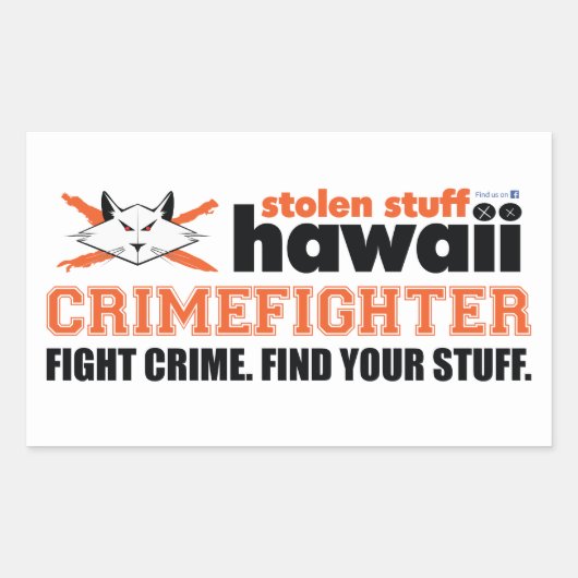 Gestolen spullen Hawaii CrimeFighter Sticker (Voorkant)