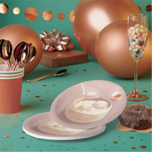 Gestoomde Bao Buns met Thee Papieren Bordje