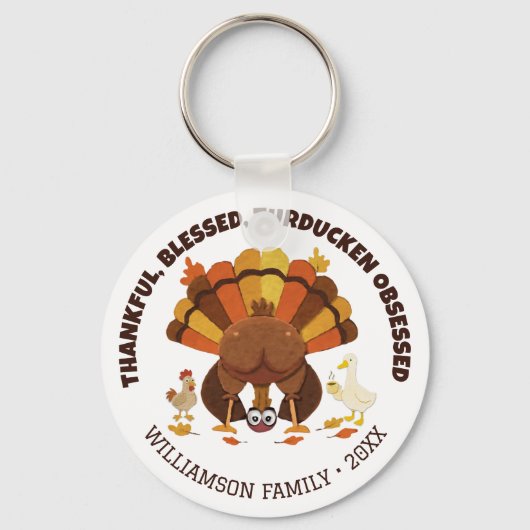 GESTOORD DOOR TURDUCKEN Grappige Thanksgiving Sleutelhanger (Voorkant)