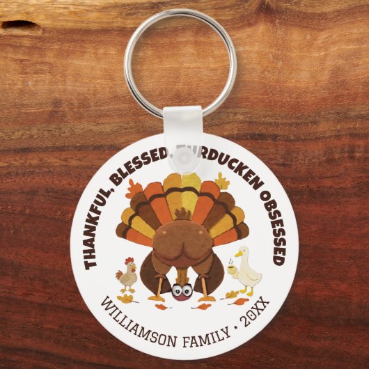 GESTOORD DOOR TURDUCKEN Grappige Thanksgiving Sleutelhanger (Voorkant)