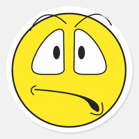 Gestoord gezicht ronde sticker (Voorkant)