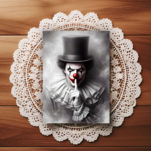 Gestoorde Vintage Clown Met een Sinu smile Briefkaart