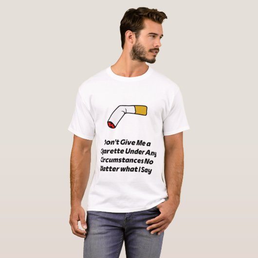 gestopt met roken gebroken Cigarette grappig T-shirt (Voorkant volledig)