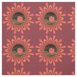 Gestormd Sun/Flower Pattern met UW FOTO-fabric Stof