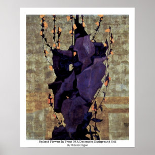 Gestormde bloemen poster