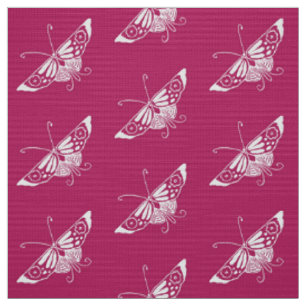 Gestormde Deco Butterfly, Magenta Stof