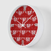 Gestormde Deco-vlinder - donkerrood en wit (Hoek)