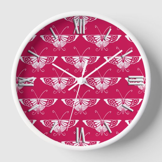 Gestormde Deco-vlinder - fuchsia roze (Voorkant)