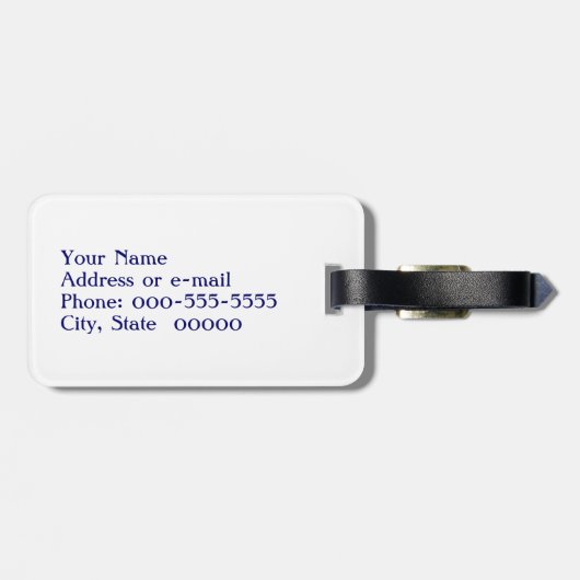 Gestormde Deco-vlinder - kobalt blauw Bagagelabel (Achterkant horizontaal)