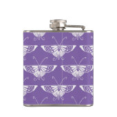 Gestormde Deco-vlinder - stoffig lila Heupfles (Achterkant)