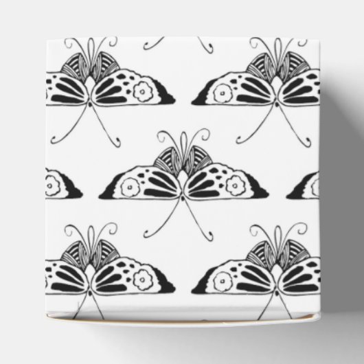 Gestormde Deco-vlinder - wit en zwart Bedankdoosjes (Bovenkant)