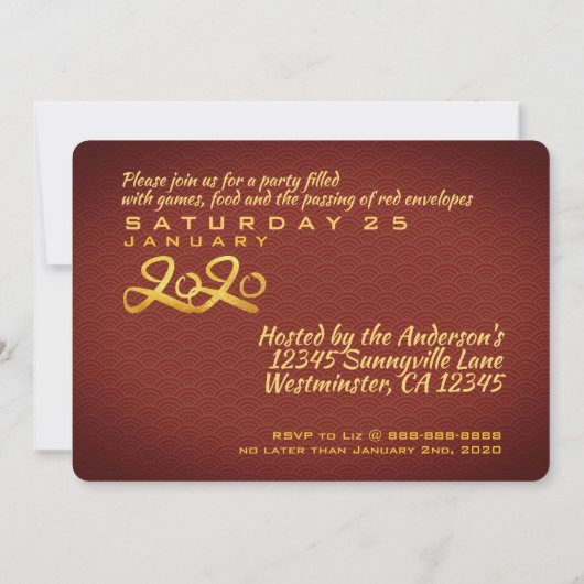 Gestormde palanquin Chinees Rat Year 2020 Party IV (Achterkant)