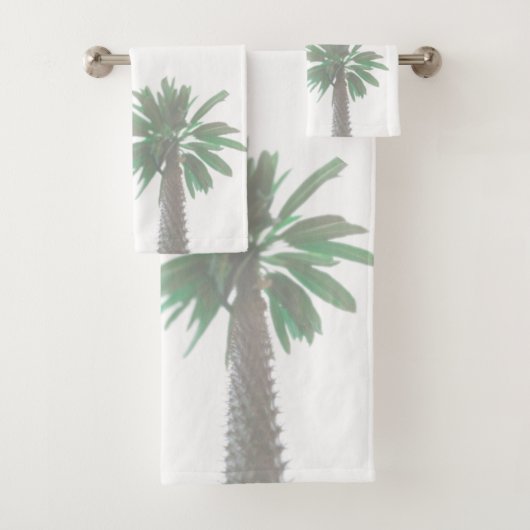 Gestormde palmboom Pastel Green Tropical Bad Handdoek (Insitu)