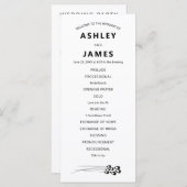 Gestormde peacock Feather Modern Wedding Programma (Voorkant / Achterkant)