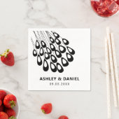 Gestormde peacock Feather Modern Wedding Servet (Insitu)