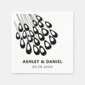 Gestormde peacock Feather Modern Wedding Servet (Voorkant)