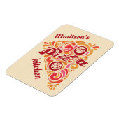 Gestormde Pizza aangepaste naam keukenmagneet Magneet (Linkerzijde)