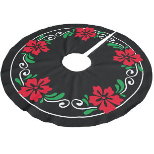 Gestormde rode hibiscus, felle kerstmis kerstboom rok