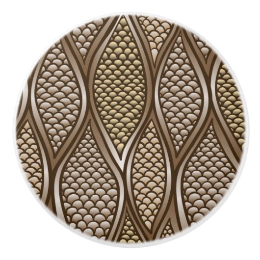 Gestormde slangenhuid keramische knop (Voorkant)