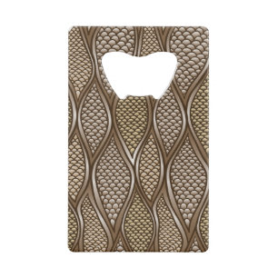 Gestormde slangenhuid kredietkaart flessenopener