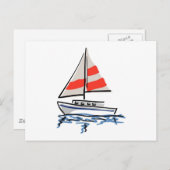 Gestormde tropische zeilboot briefkaart (Voorkant / Achterkant)