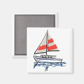 Gestormde tropische zeilboot magneet (Voorkant / Achterkant)