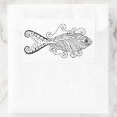 Gestormde vis rechthoekige sticker (Tas)