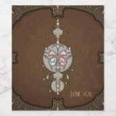 Gestormde vlinder wijn etiket (Enkel label)