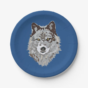 Gestormde Wolf Head Papieren Bordje