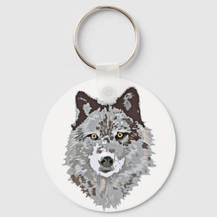Gestormde Wolf Head Sleutelhanger