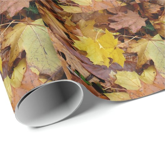 Gestorven Maple laat Yellow Autumn Natuur Cadeaupapier (Rol Hoek)
