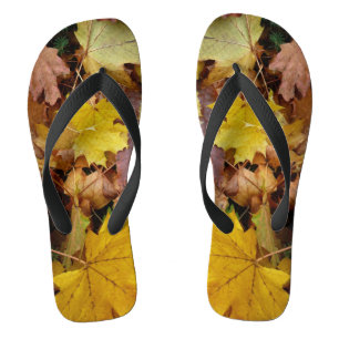 Gestorven Maple laat Yellow Autumn Natuur Teenslippers