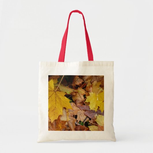 Gestorven Maple laat Yellow Autumn Natuur Tote Bag (Voorkant)