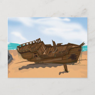 Gestrand Wrak Briefkaart