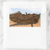 Gestrand Wrak Rechthoekige Sticker (Tas)