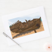 Gestrand Wrak Rechthoekige Sticker (Envelop)