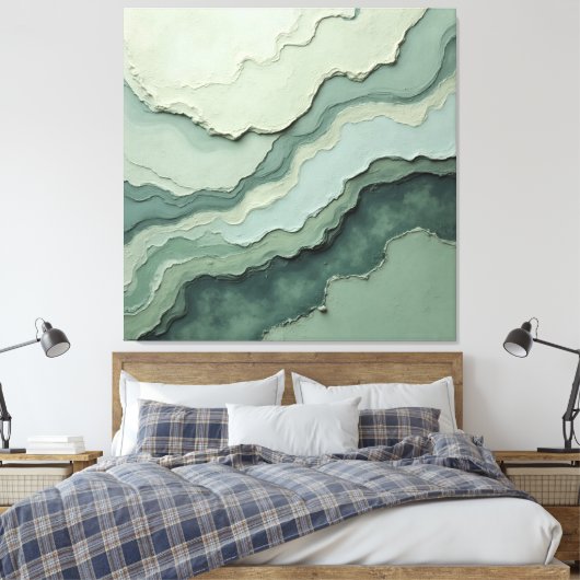 Gestratificeerde salie Abstract - Organic Modern Canvas Afdruk (Insitu (Slaapkamer))